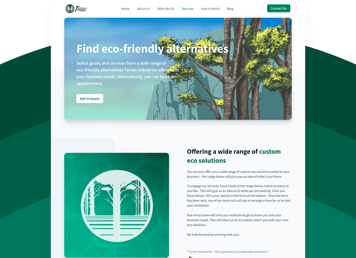 Sustainability B2B Website