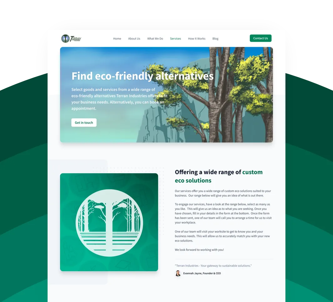 Sustainability B2B Website